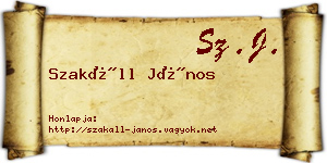 Szakáll János névjegykártya