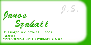 janos szakall business card